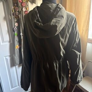Women's Forever 21 Olive Green Hooded Utility Jacket -Anorak Jacket